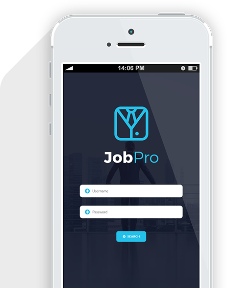 Login screen for JobPro application
