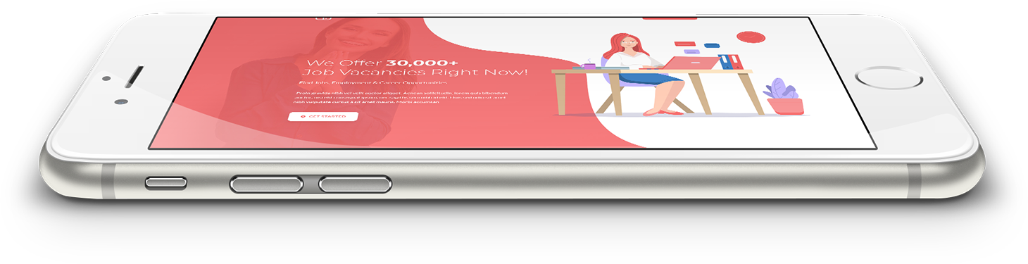 Mobile app interface showcasing job vacancies